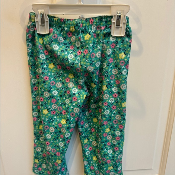 Carter’s 2T Girls Green Floral Fleece Pajama Pants - Picture 5 of 5